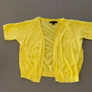 Banana Republic Bright Yellow Short-Sleeve Open Cardigan - XS